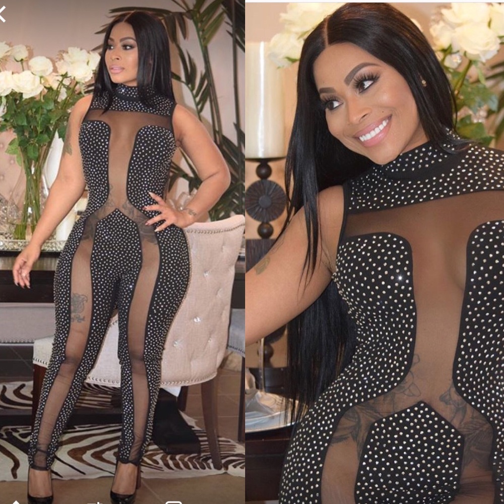 New Kiera Mesh Rhinestone Jumpsuit